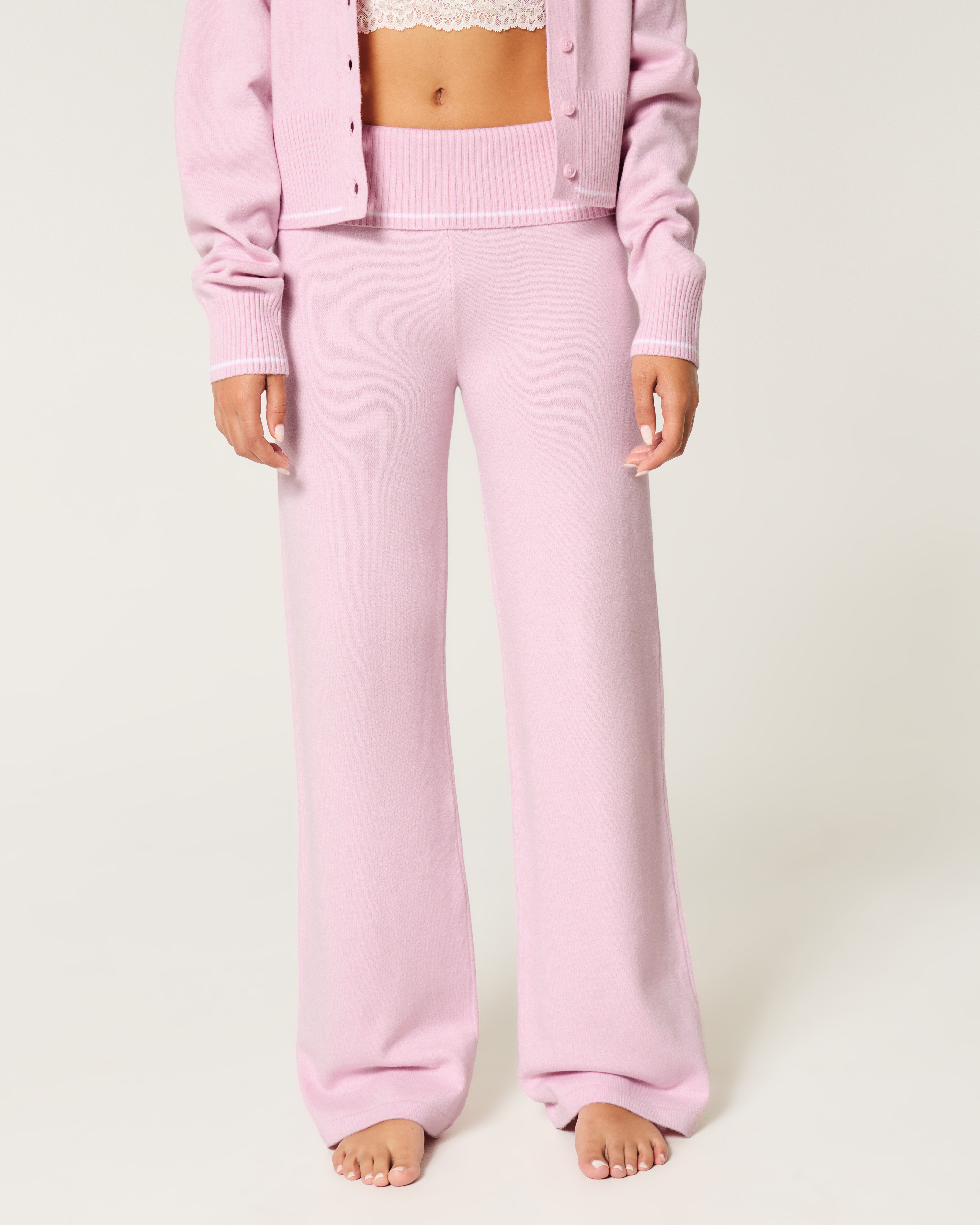Gilly Hicks Sweater-Knit Straight Pants