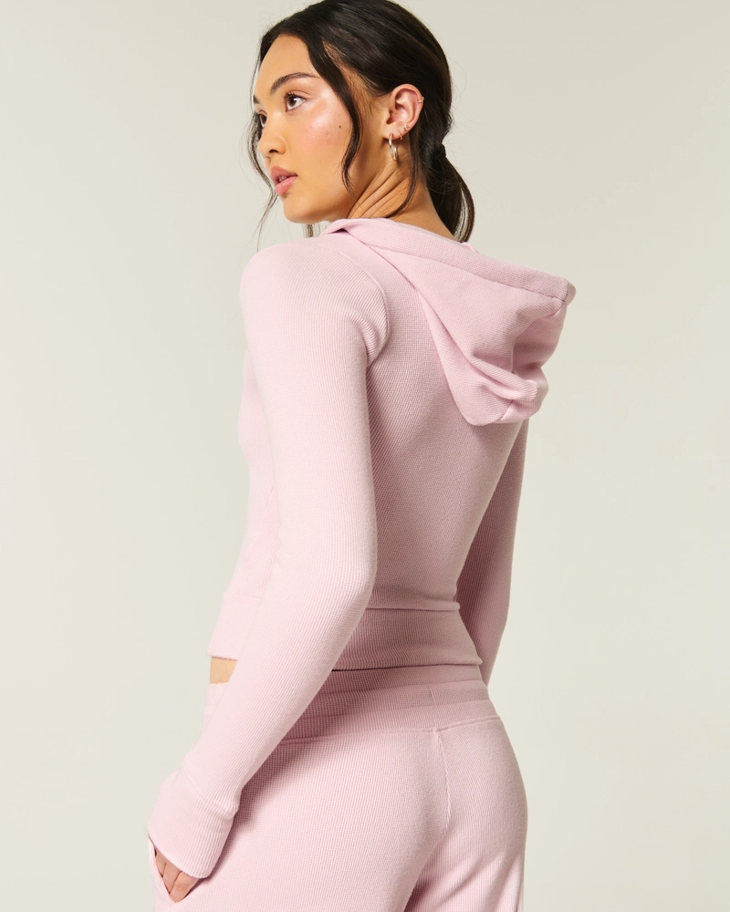 Gilly Hicks Waffle Zip-Up Hoodie