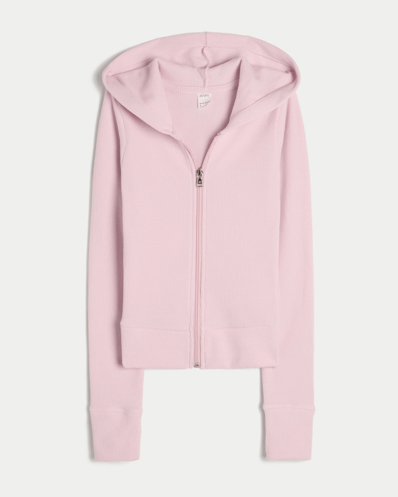 Gilly Hicks Waffle Zip-Up Hoodie