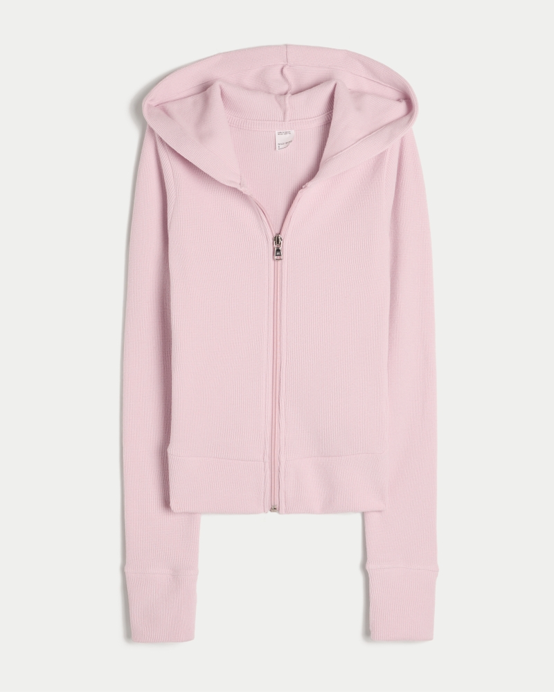 Gilly Hicks Waffle Zip-Up Hoodie