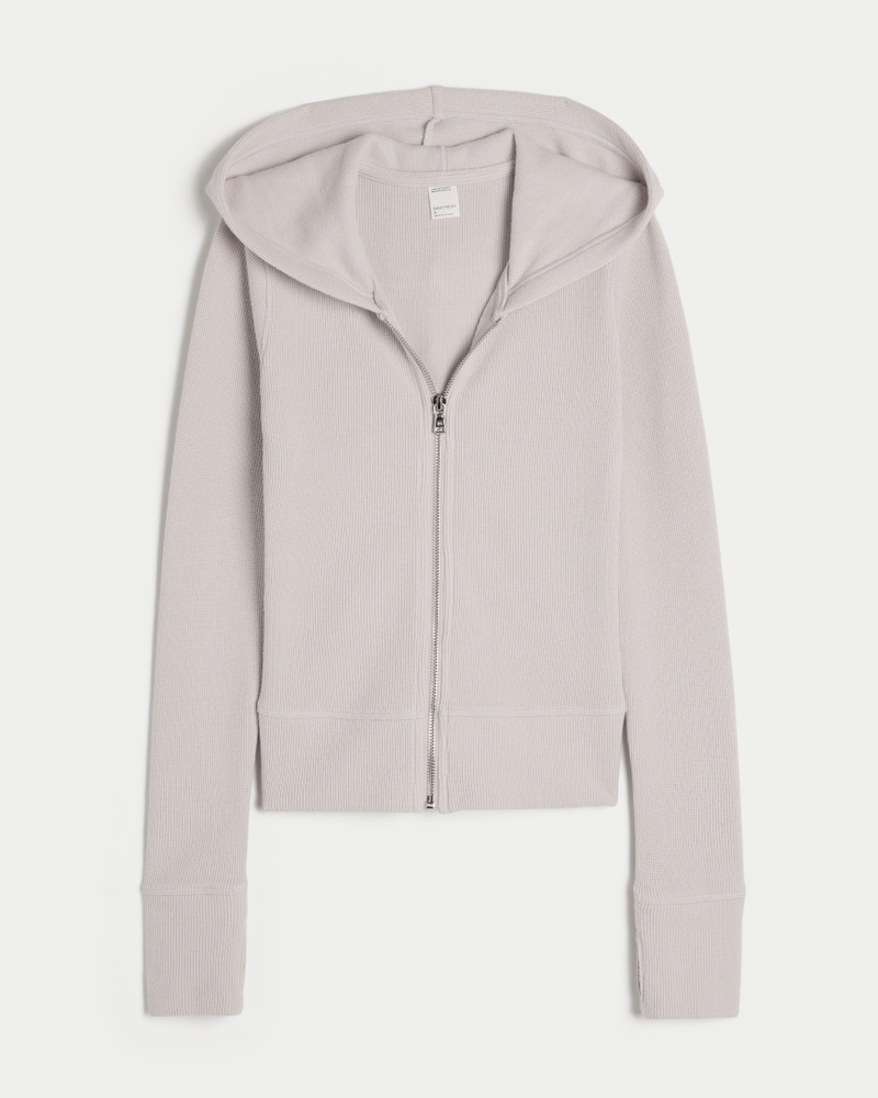 Gilly Hicks Waffle Zip-Up Hoodie