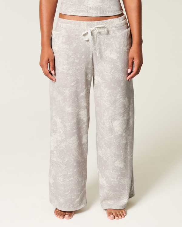 Kuschelige Gilly Hicks Baggy Hose aus Waffelmuster-Stoff, Weiss Mit Camo-muster view 2