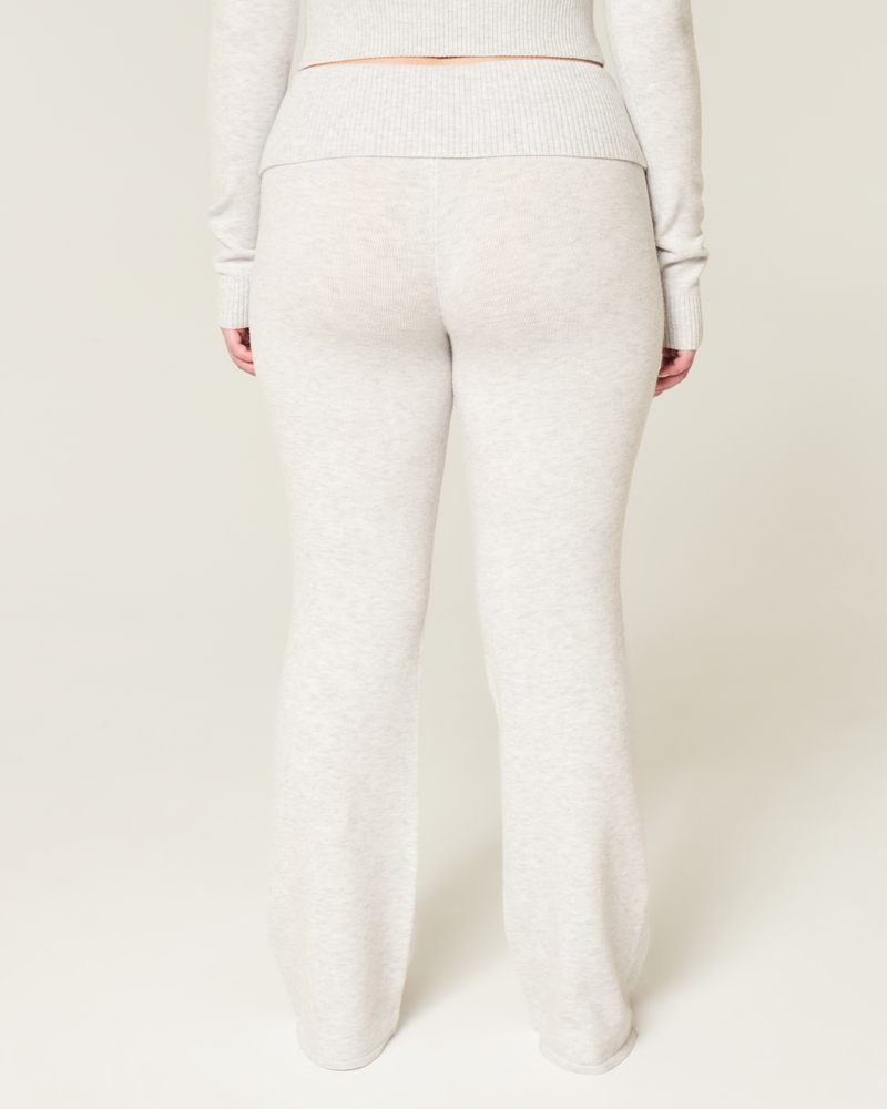 Gilly Hicks Sweater-Knit Foldover Waist Boot Pants
