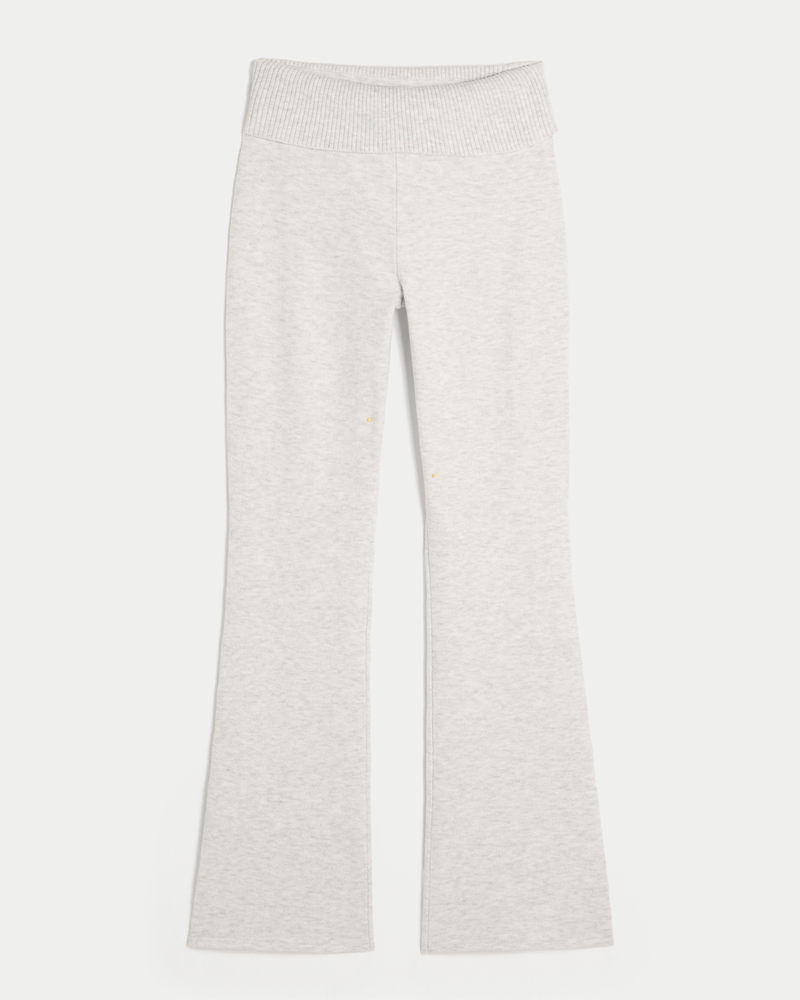 Gilly Hicks Sweater-Knit Foldover Waist Boot Pants
