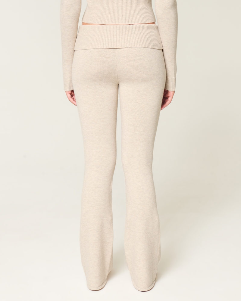 Gilly Hicks Sweater-Knit Foldover Waist Boot Pants