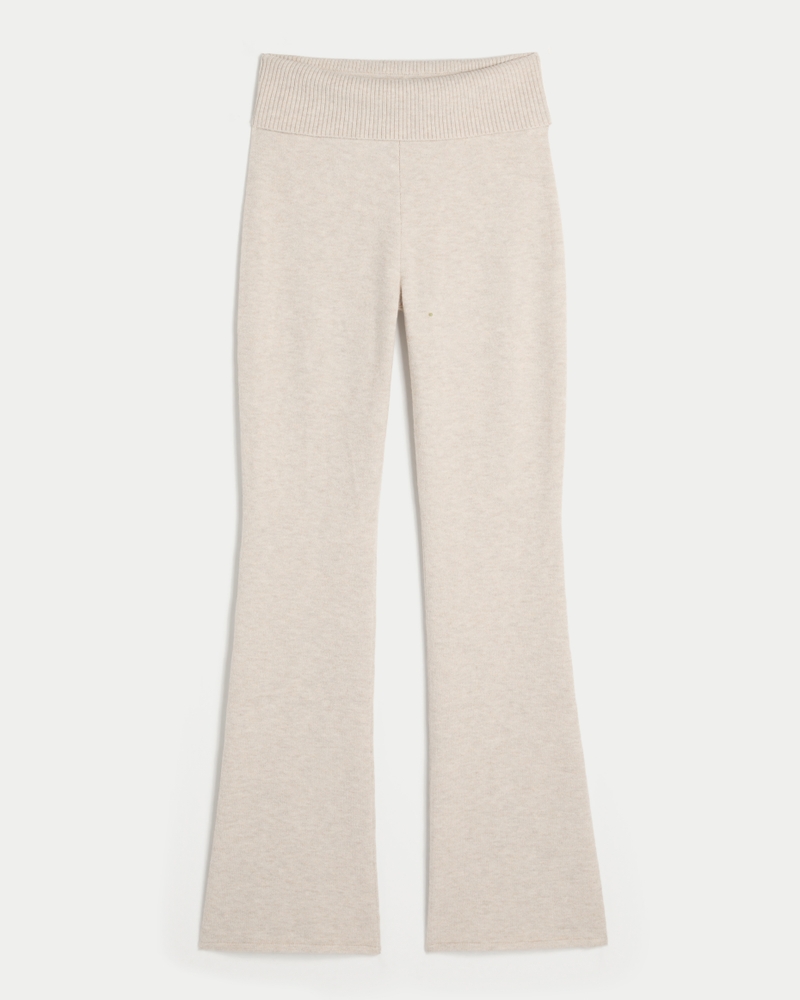 Gilly Hicks Sweater-Knit Foldover Waist Boot Pants