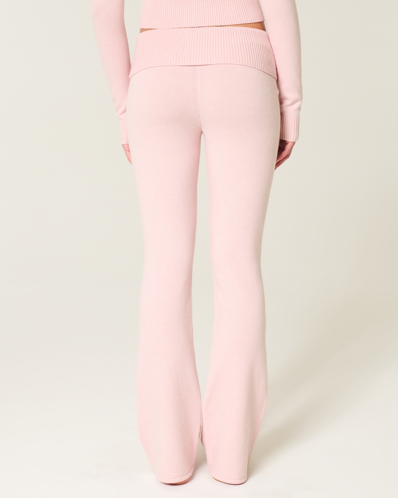 Gilly Hicks Sweater-Knit Foldover Waist Boot Pants
