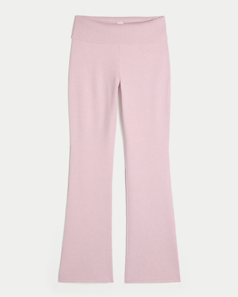 Gilly Hicks Sweater-Knit Foldover Waist Boot Pants