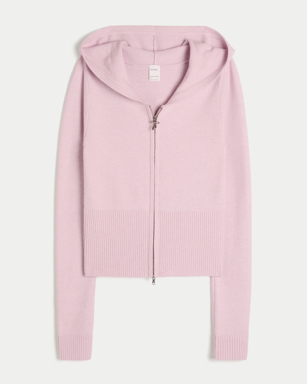 Gilly Hicks Zip-Up Sweater Hoodie, Light Lilac view 1