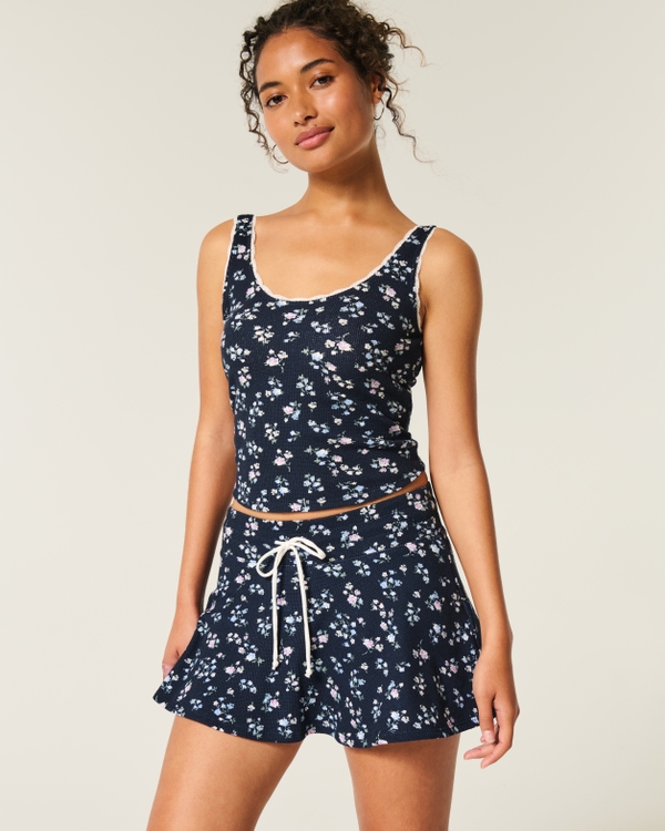 Gilly Hicks Waffle Skort, Navy Floral view 1