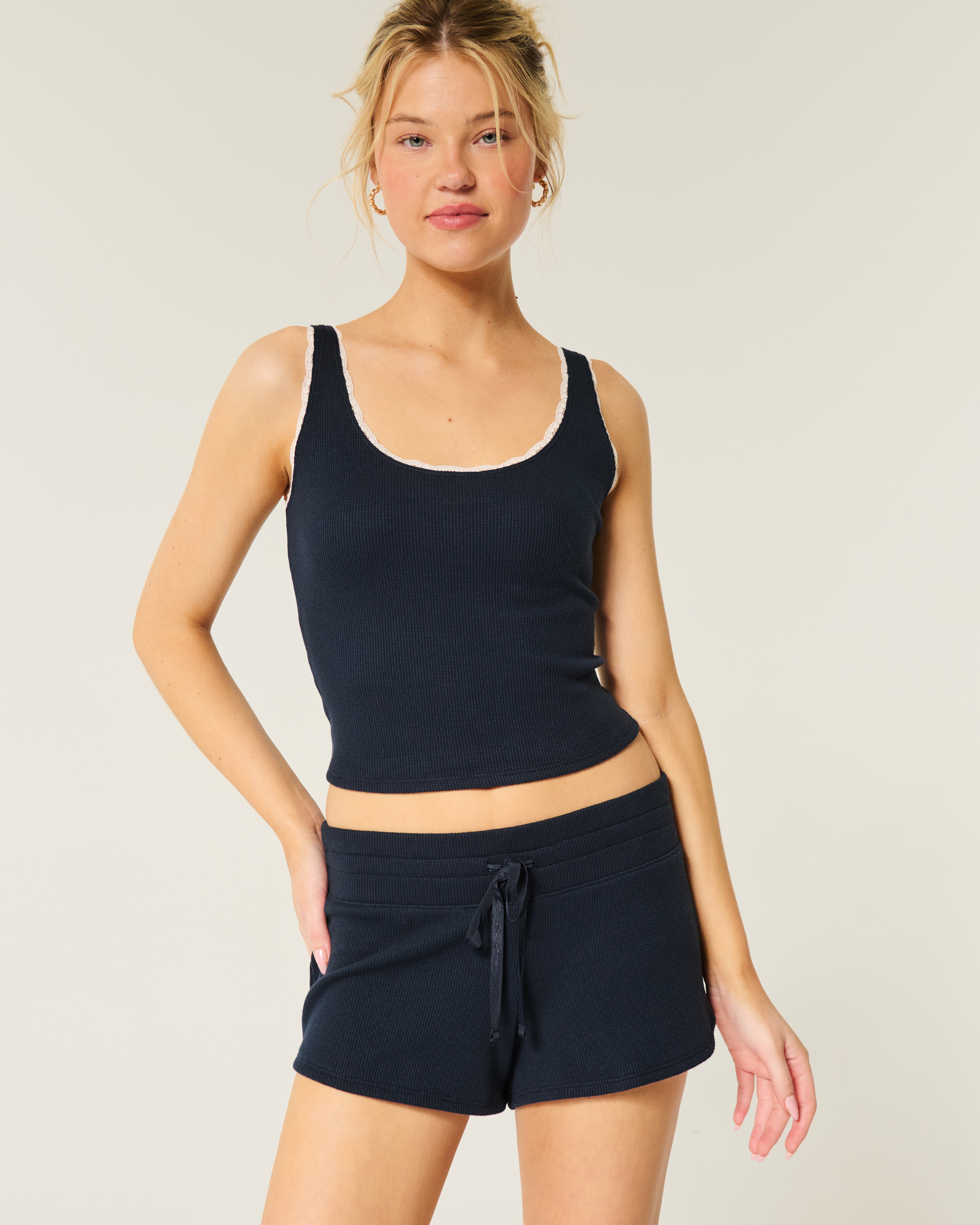 Gilly Hicks Cozy Waffle Mini Shorts