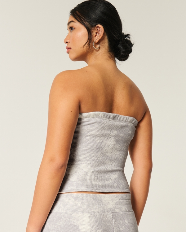 Gilly Hicks Cozy Waffle Tube Top, White Camo view 2