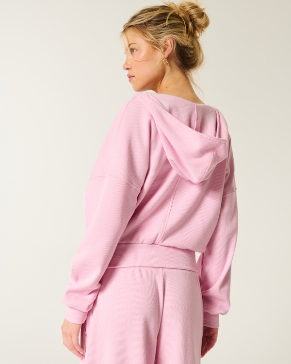 Gilly Hicks Cozy Waffle Wrap Hoodie, Blush Pink view 2