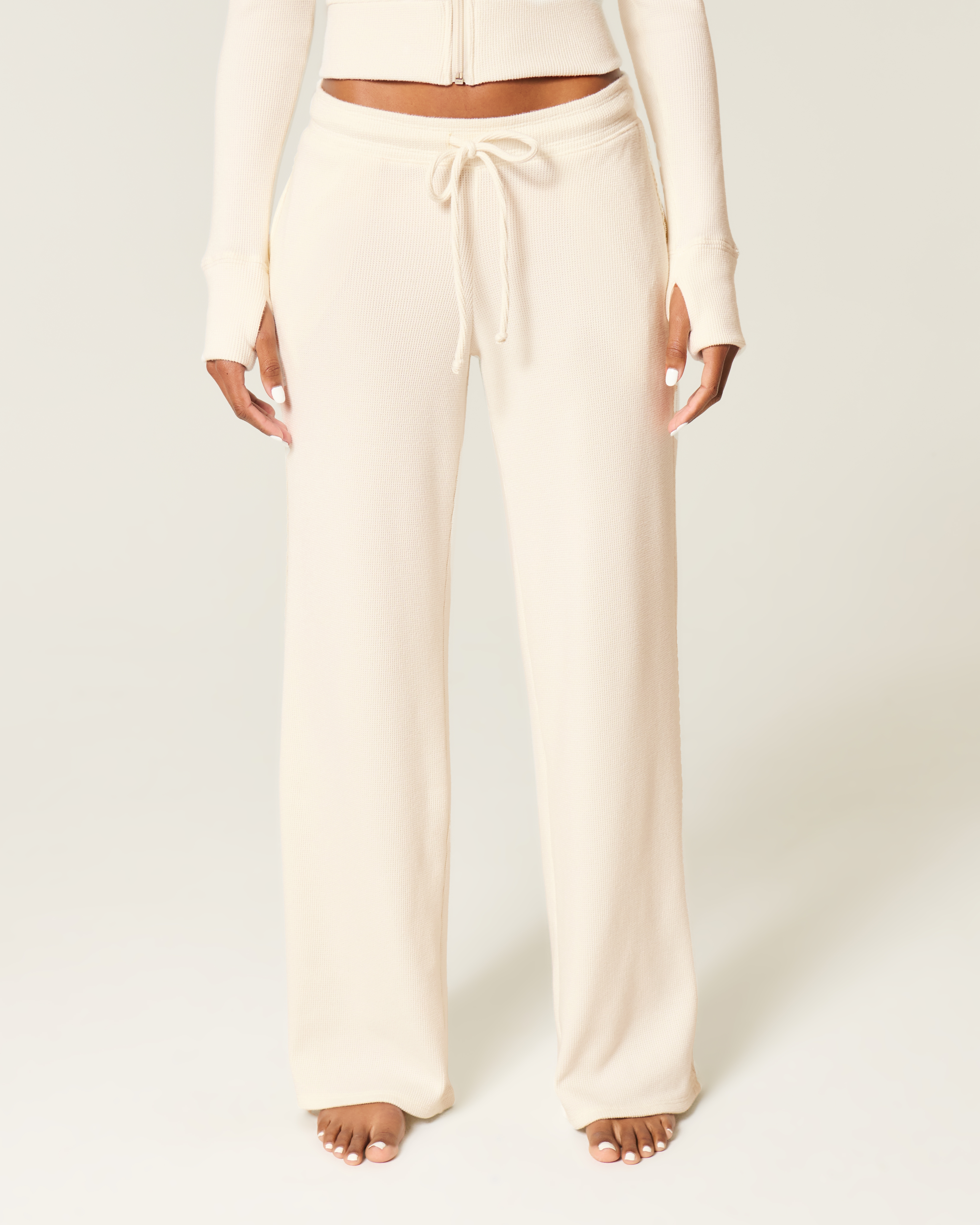 Gilly Hicks Waffle Lace Straight Pants