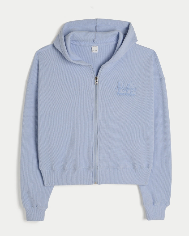 Gilly Hicks Zip-Up Waffle Hoodie