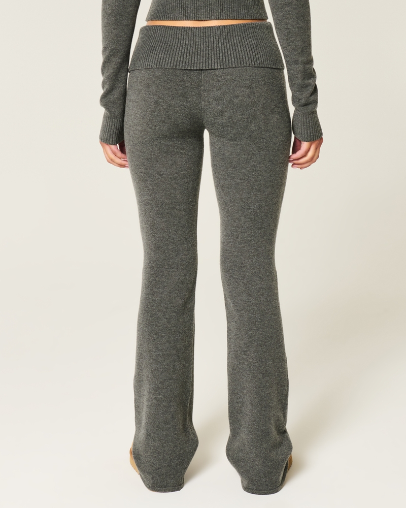Gilly Hicks Sweater-Knit Foldover Waist Boot Pants