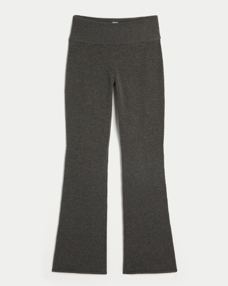 Gilly Hicks Sweater-Knit Foldover Waist Boot Pants