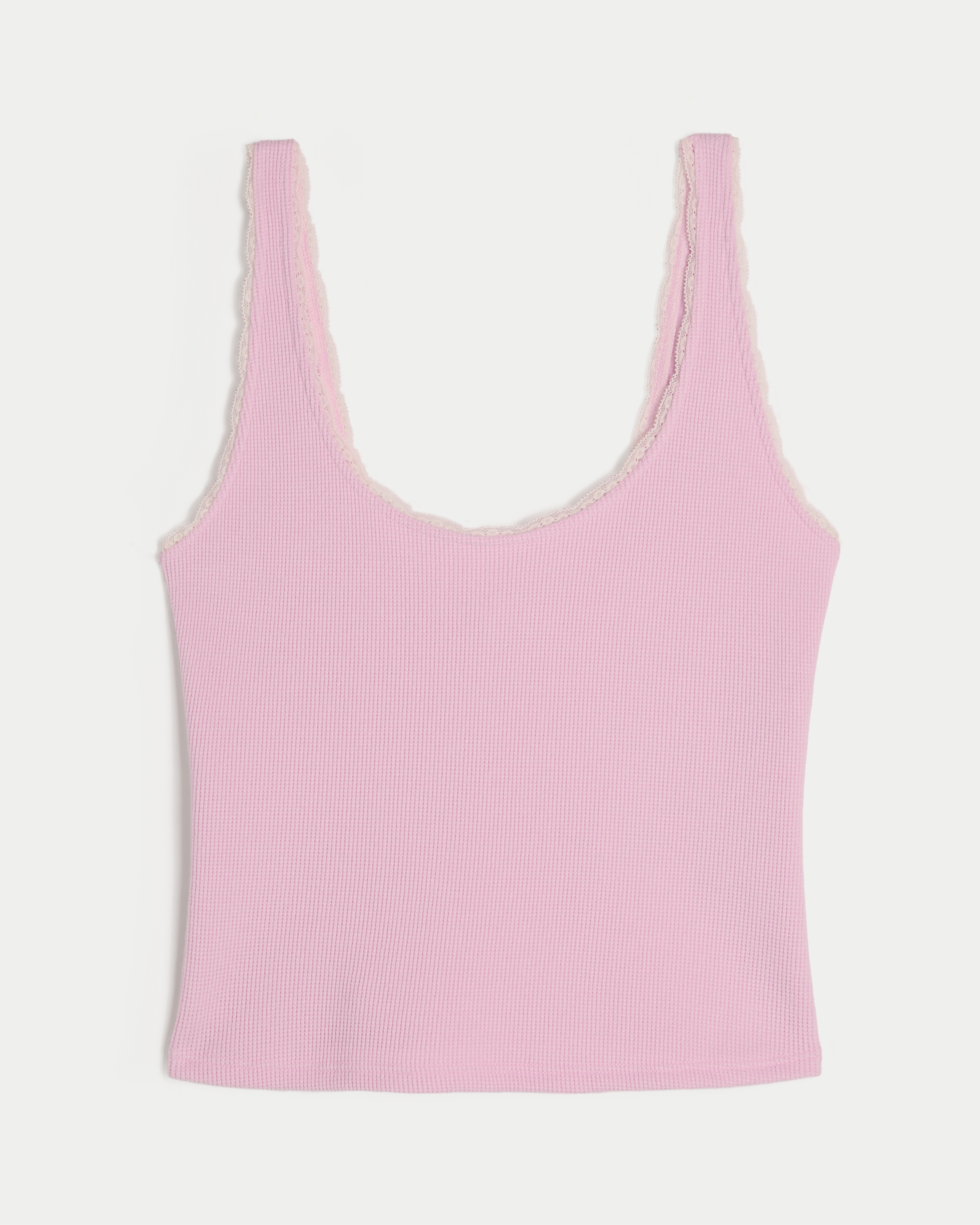 Gilly Hicks Cozy Waffle Lace Trim Tank