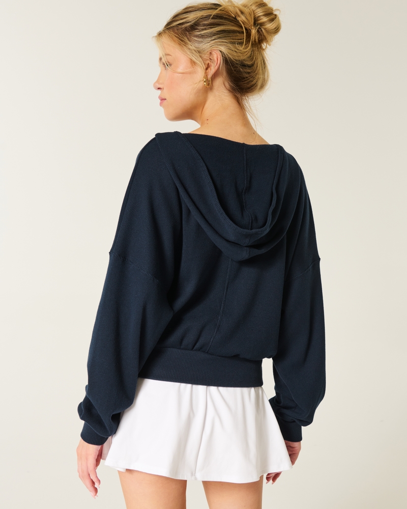 Gilly Hicks Cozy Waffle Wrap Hoodie