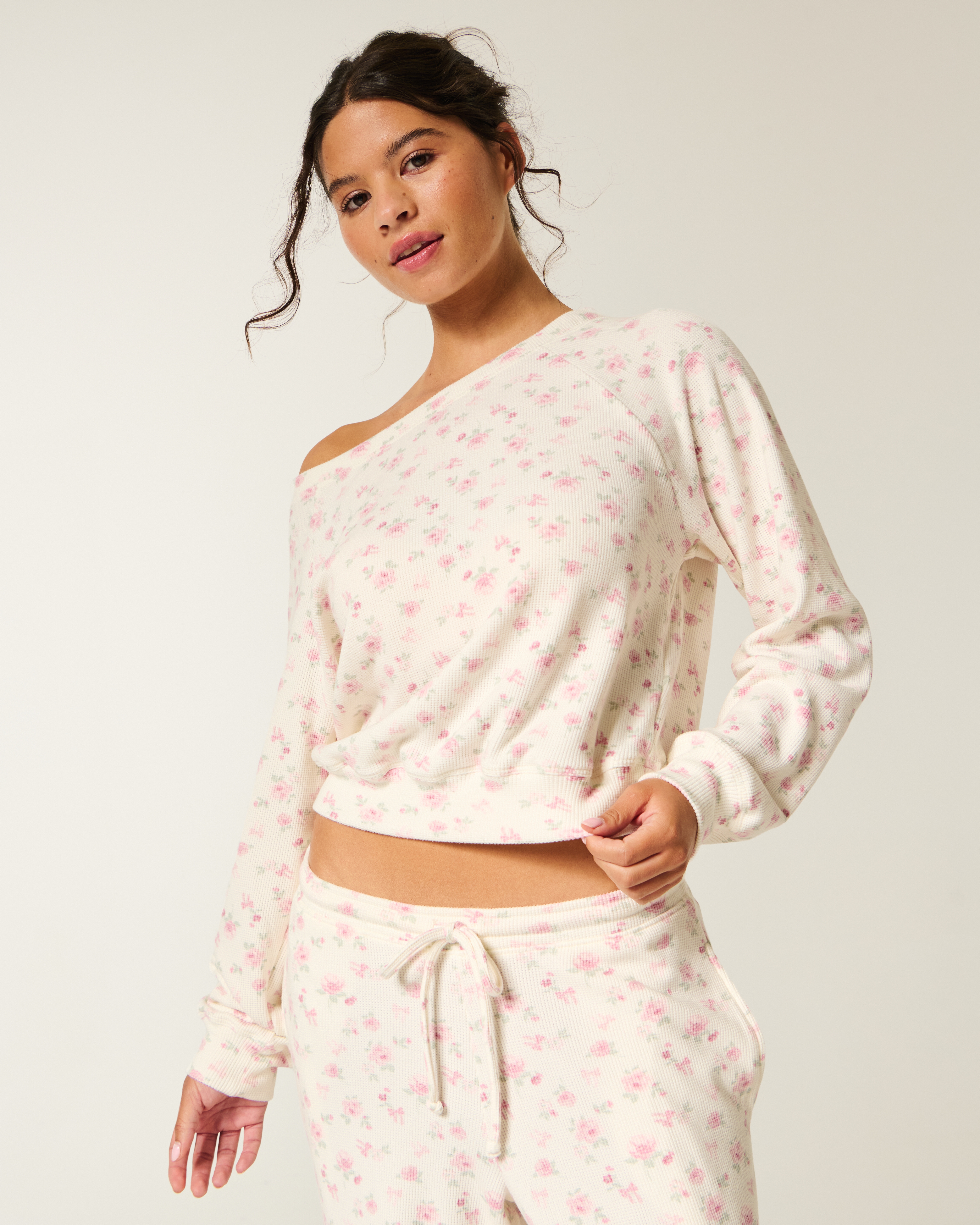 Gilly Hicks Waffle Off-the-Shoulder Top