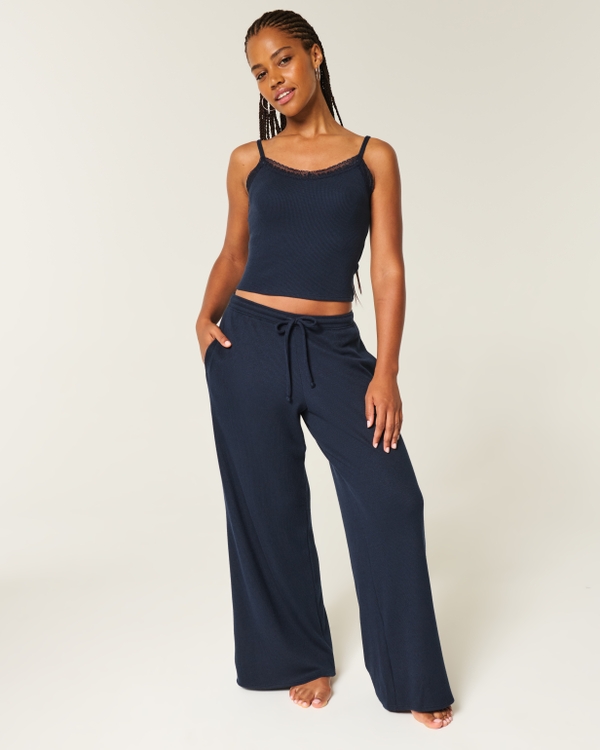 Gilly Hicks Baggy Cozy Waffle Pants, Navy view 1