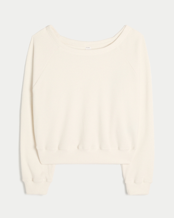 Gilly Hicks Waffle Off-the-Shoulder Top, Cloud White view 1