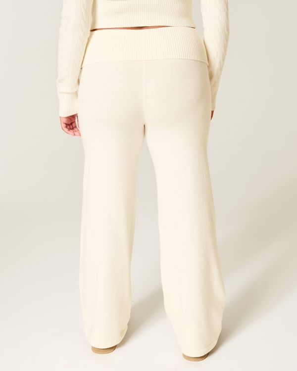 Gilly Hicks Sweater-Knit Foldover Straight Pants