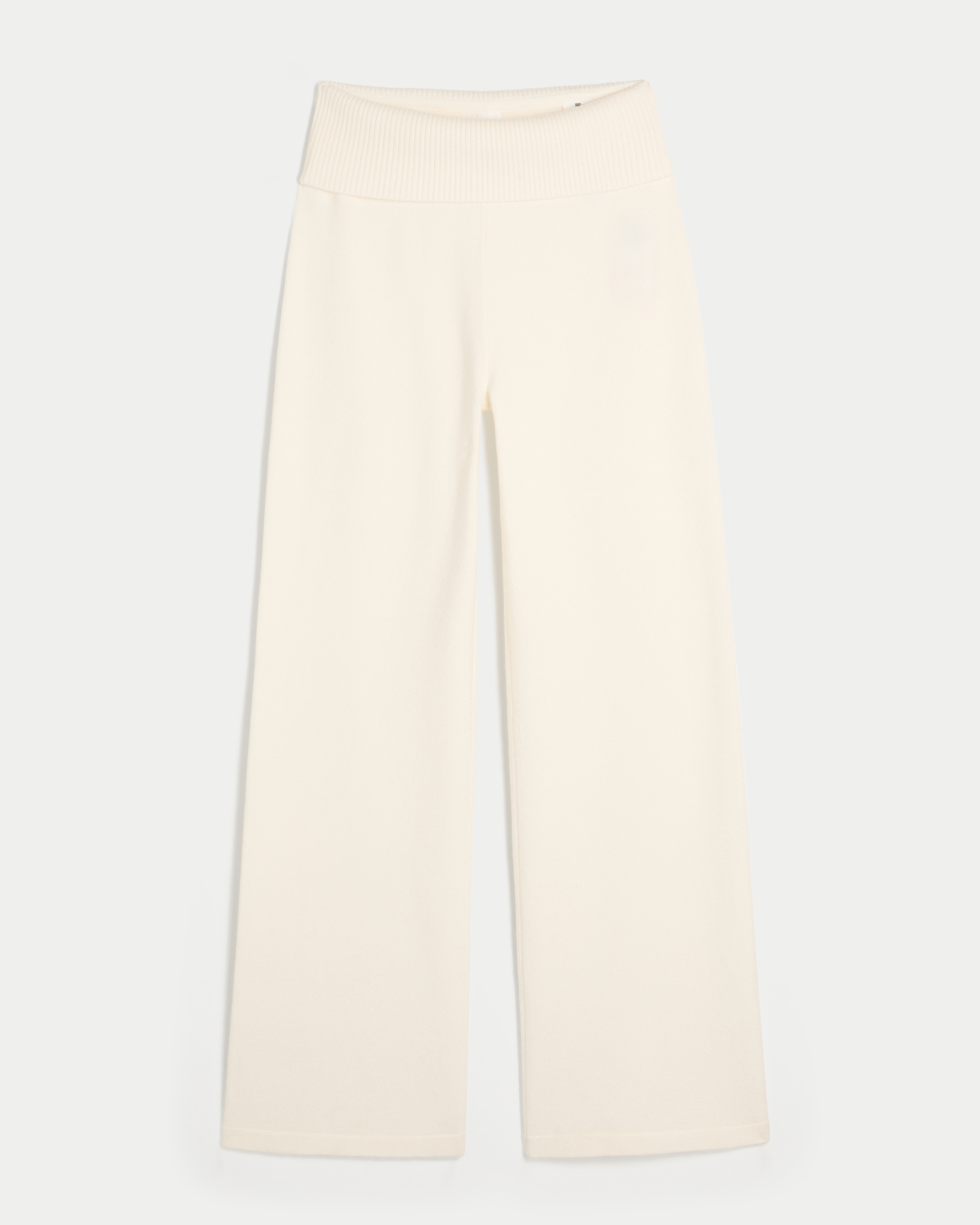 Gilly Hicks Sweater-knit Foldover Straight Pants