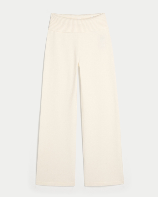 Gilly Hicks Sweater-Knit Foldover Straight Pants