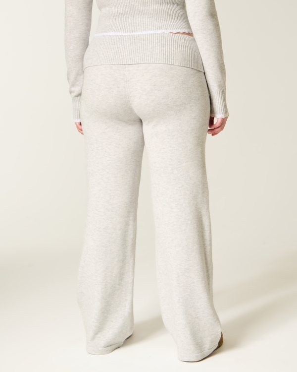 Gilly Hicks Sweater-Knit Foldover Straight Pants