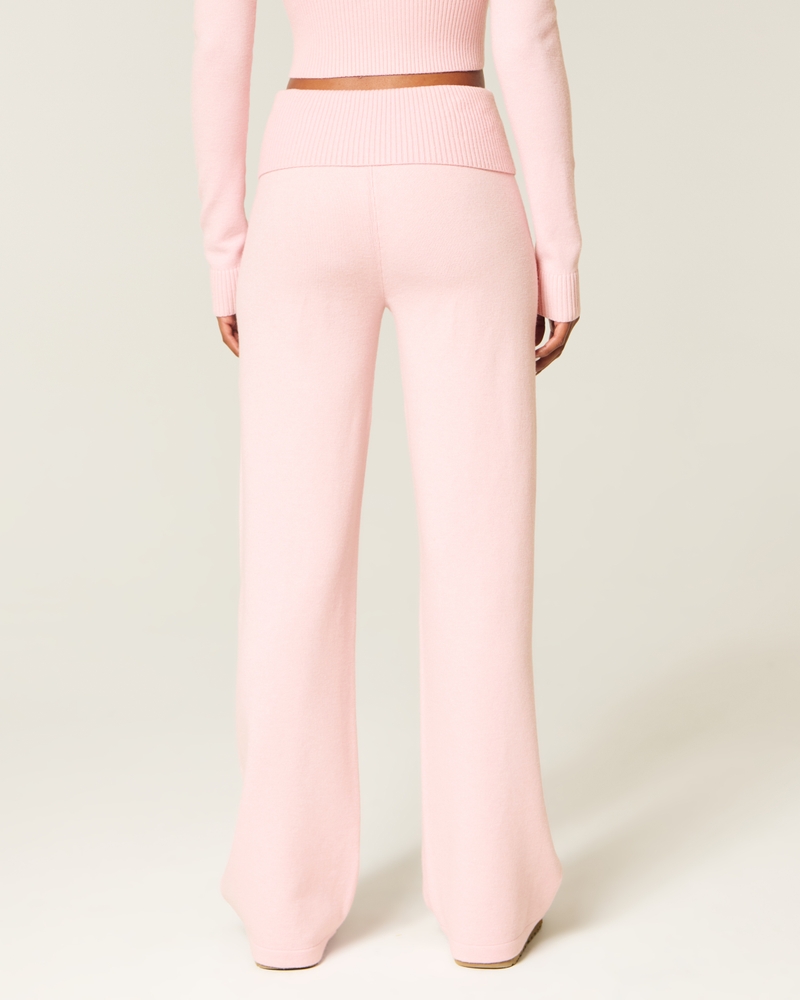 Gilly Hicks Sweater-Knit Foldover Straight Pants