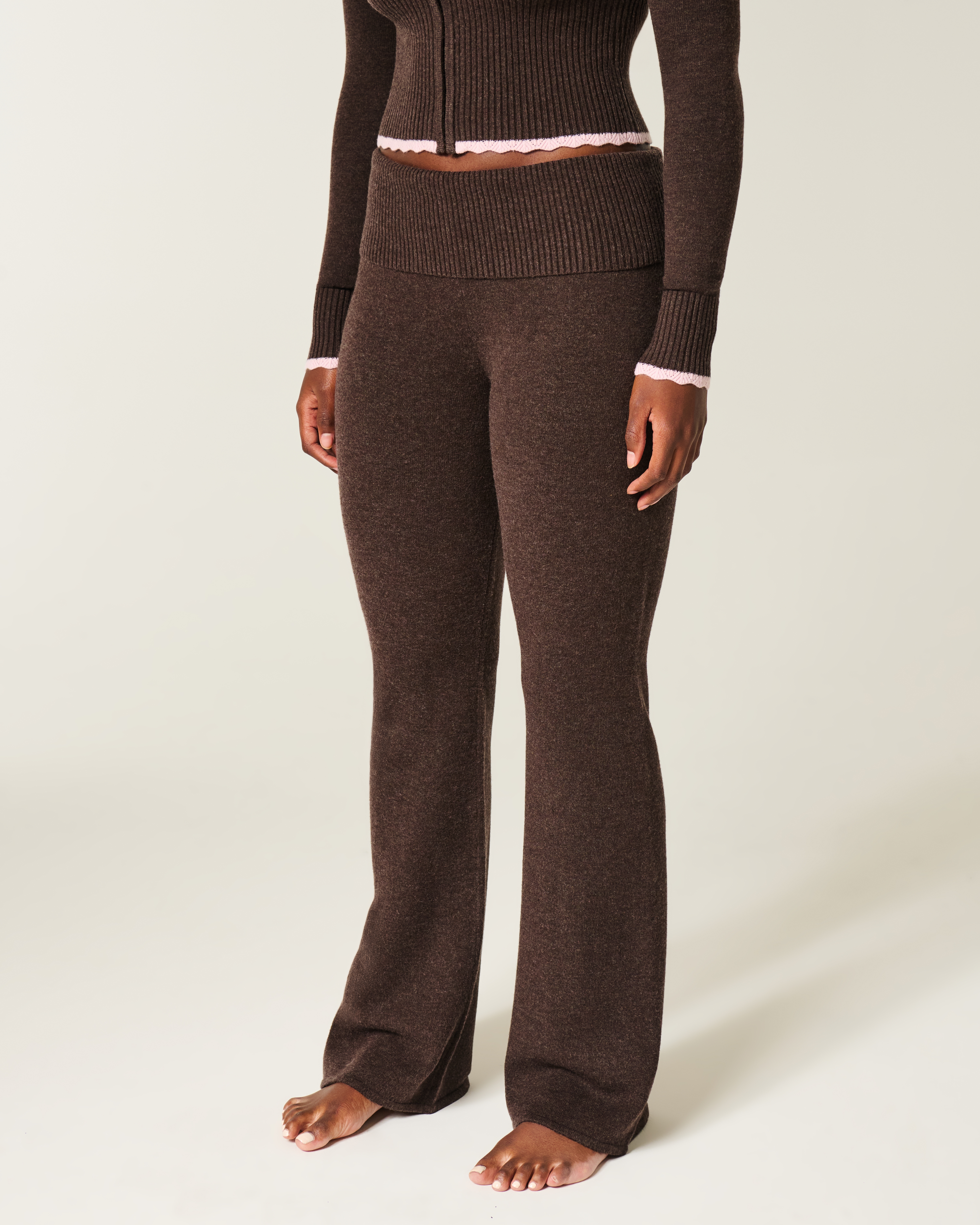 Gilly Hicks Sweater-knit Foldover Bootcut Pants