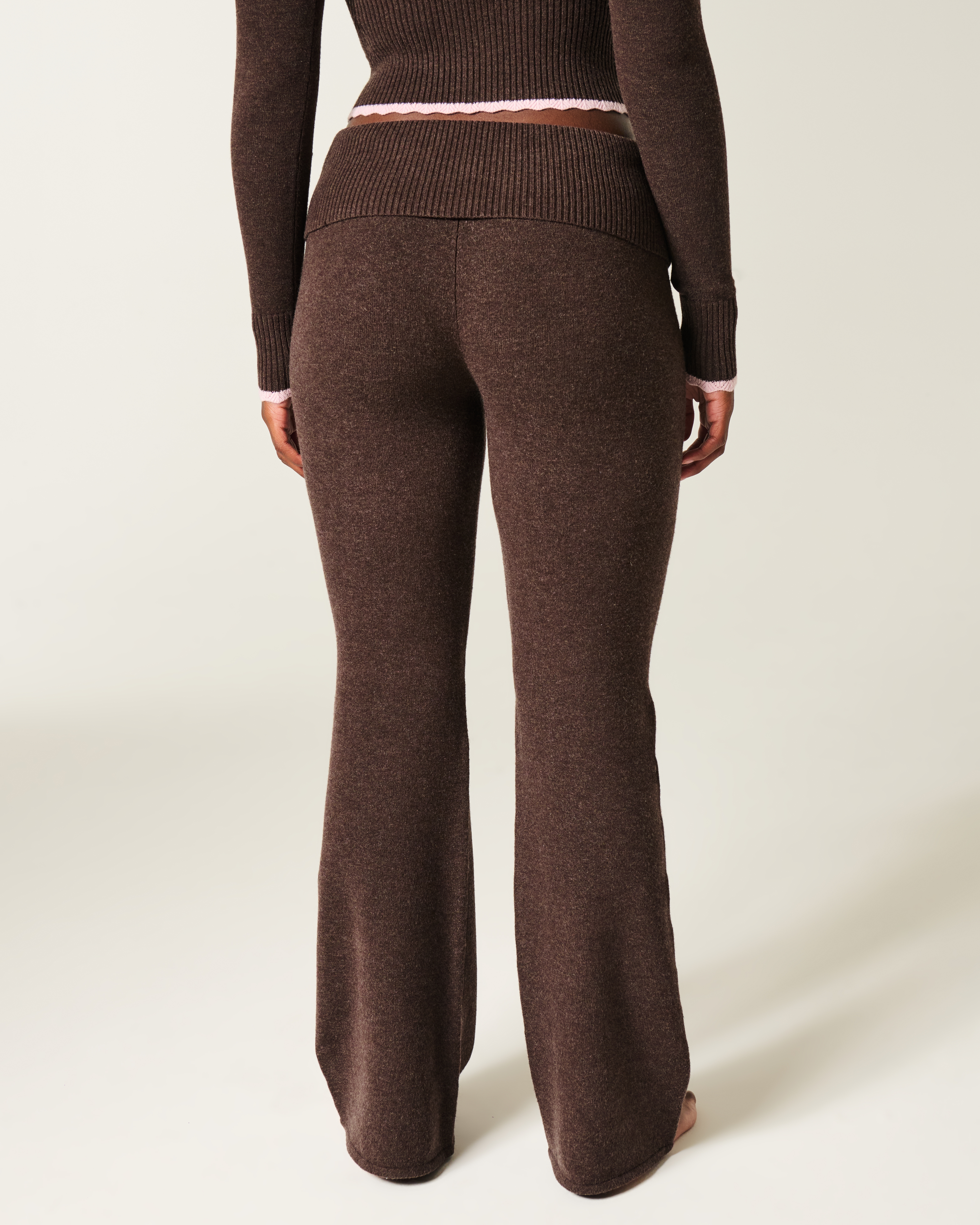 Gilly Hicks Sweater-knit Foldover Bootcut Pants