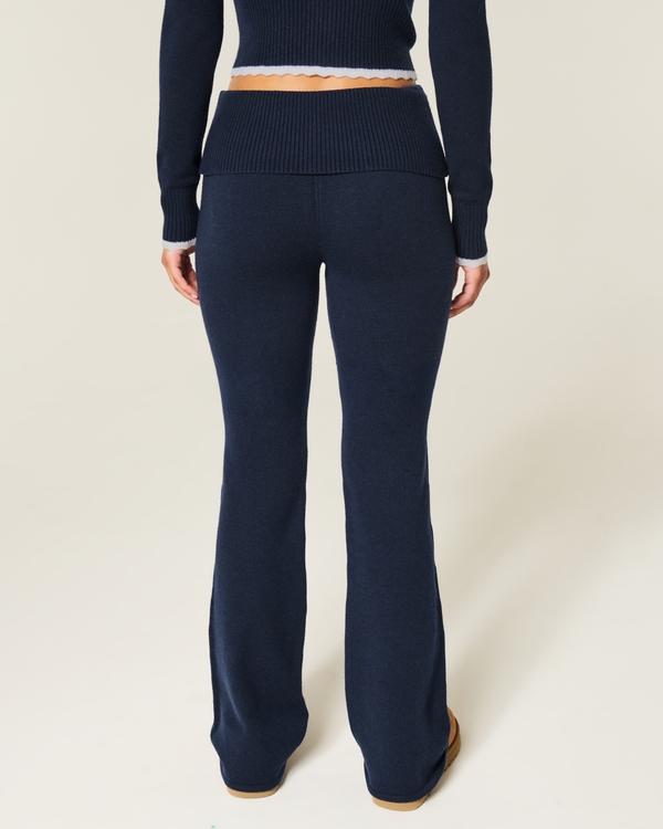 Gilly Hicks Sweater-Knit Foldover Bootcut Pants