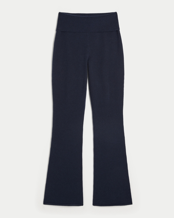 Gilly Hicks Sweater-Knit Foldover Bootcut Pants