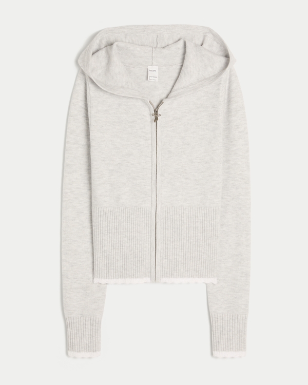 GILLY HICKS パーカー Women's Gilly Hicks Scalloped Hem Zip-Up Hoodie Sweater | Women's