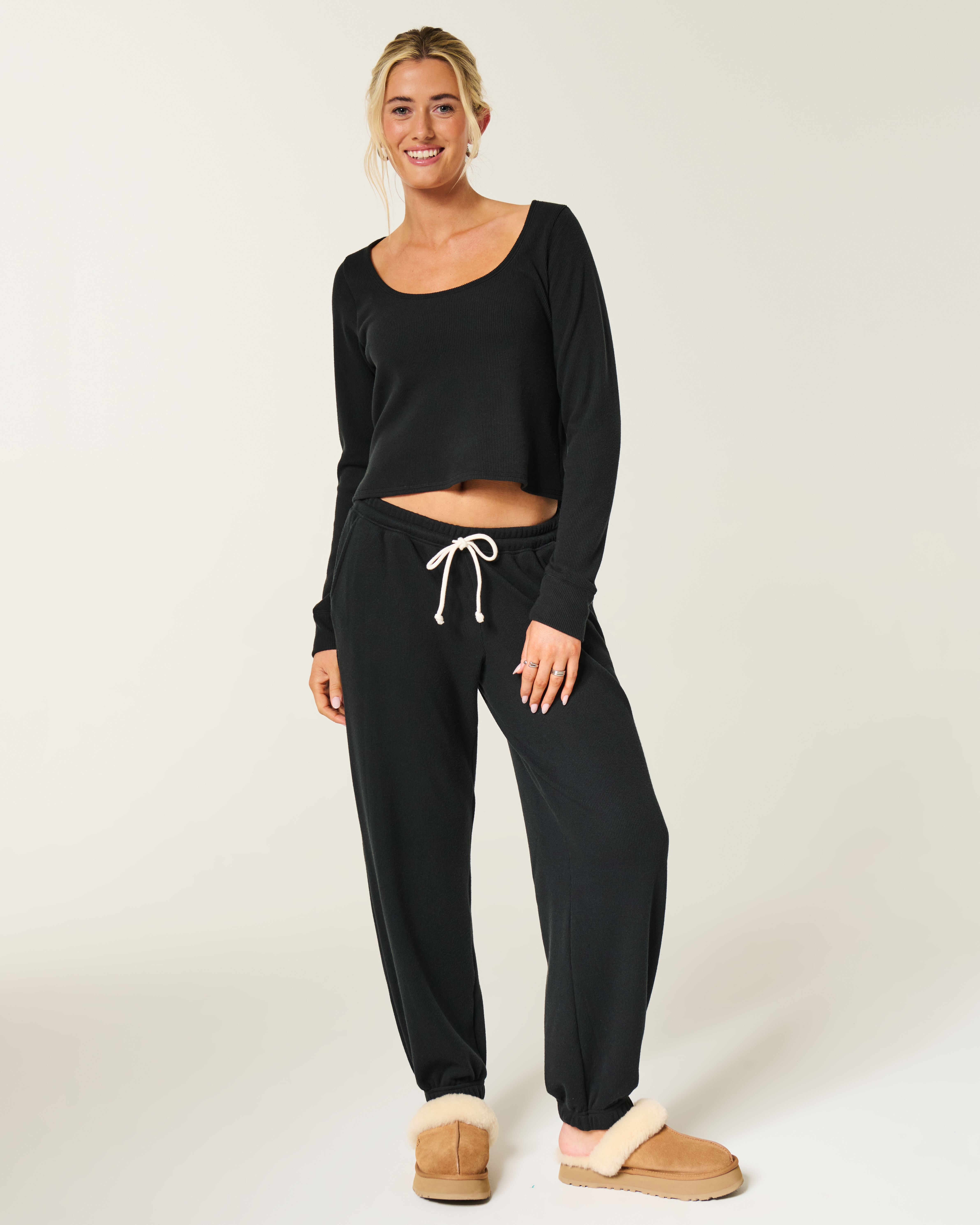 Gilly Hicks Always Cozy Waffle Baggy Joggers