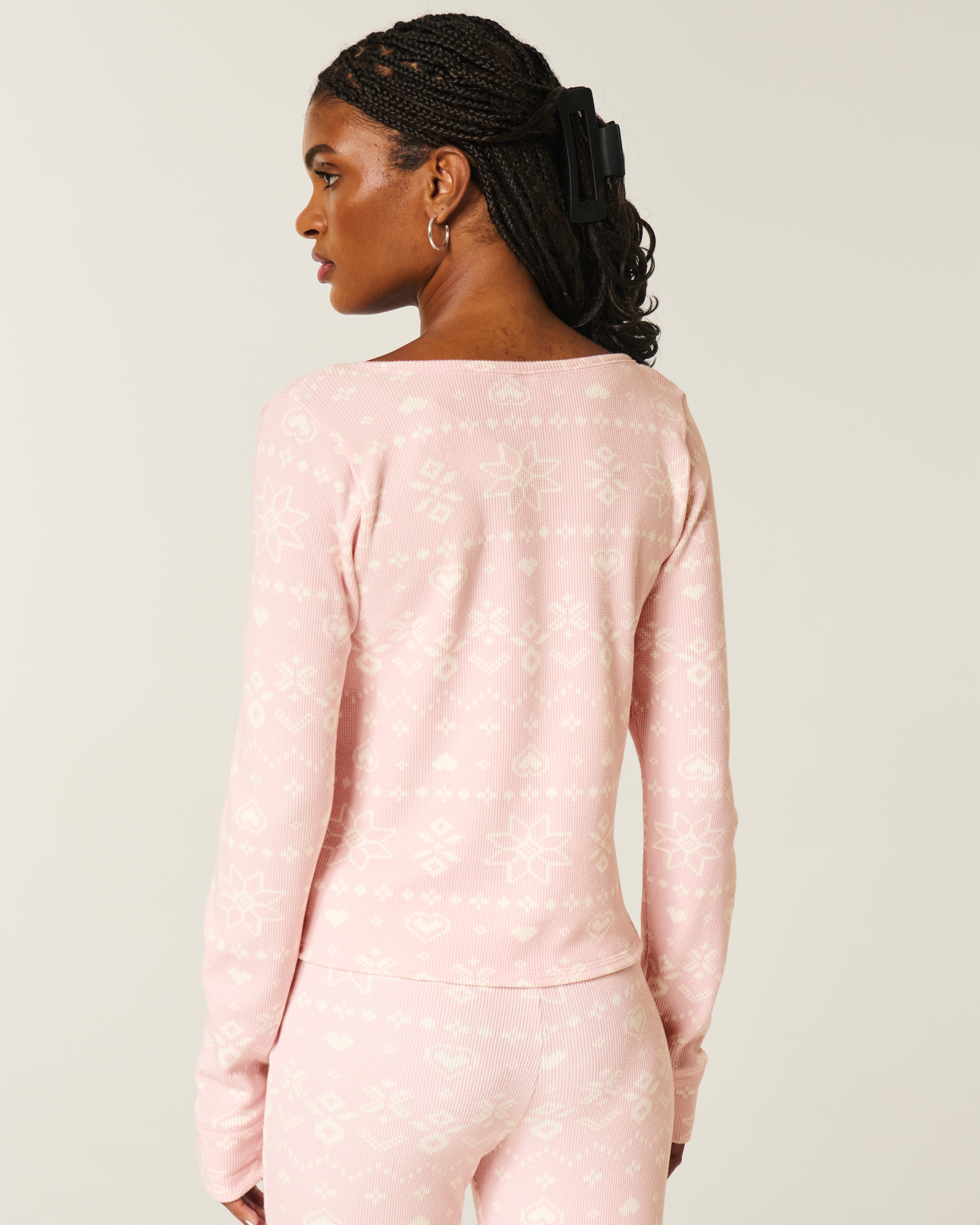 Gilly Hicks Always Cozy Waffle Long-sleeve Scoop Top