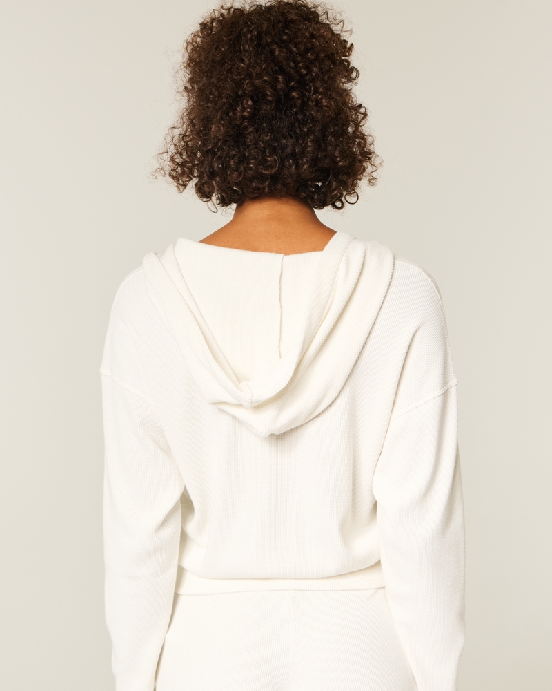 Gilly Hicks Relaxed Cozy Waffle Zip-Up Hoodie