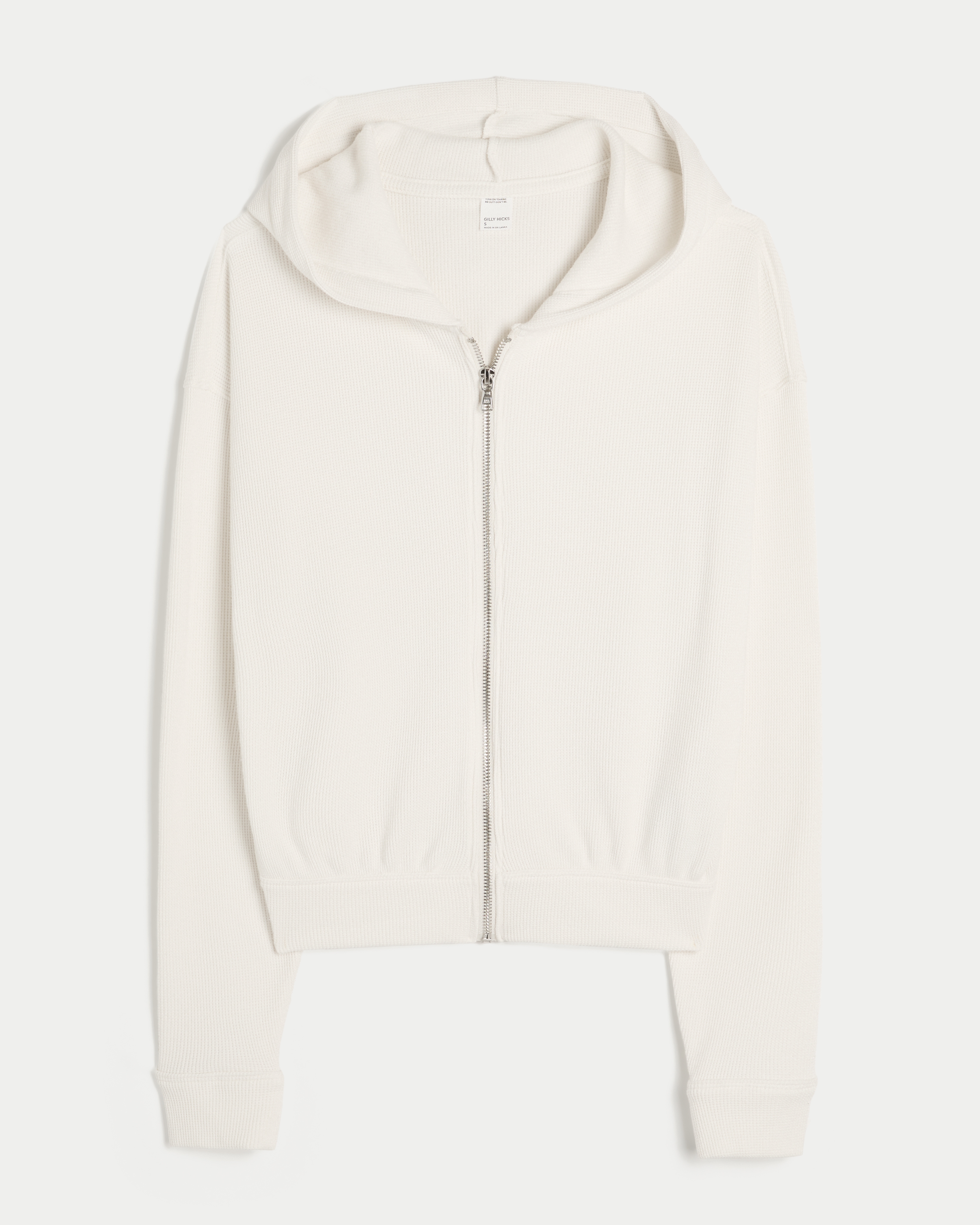Gilly Hicks Relaxed Cozy Waffle Zip-Up Hoodie
