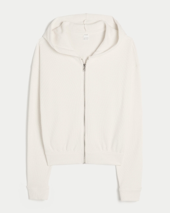 Gilly Hicks Always Cozy Waffle Zip-Up Hoodie