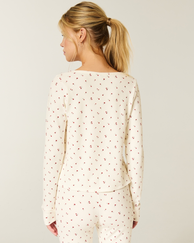 Gilly Hicks Cozy Waffle Long-Sleeve Scoop Top