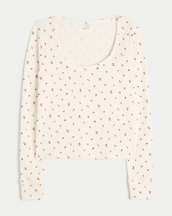Women's Gilly Hicks Always Cozy Waffle Long-Sleeve Scoop Top | Women's Tops | HollisterCo.com