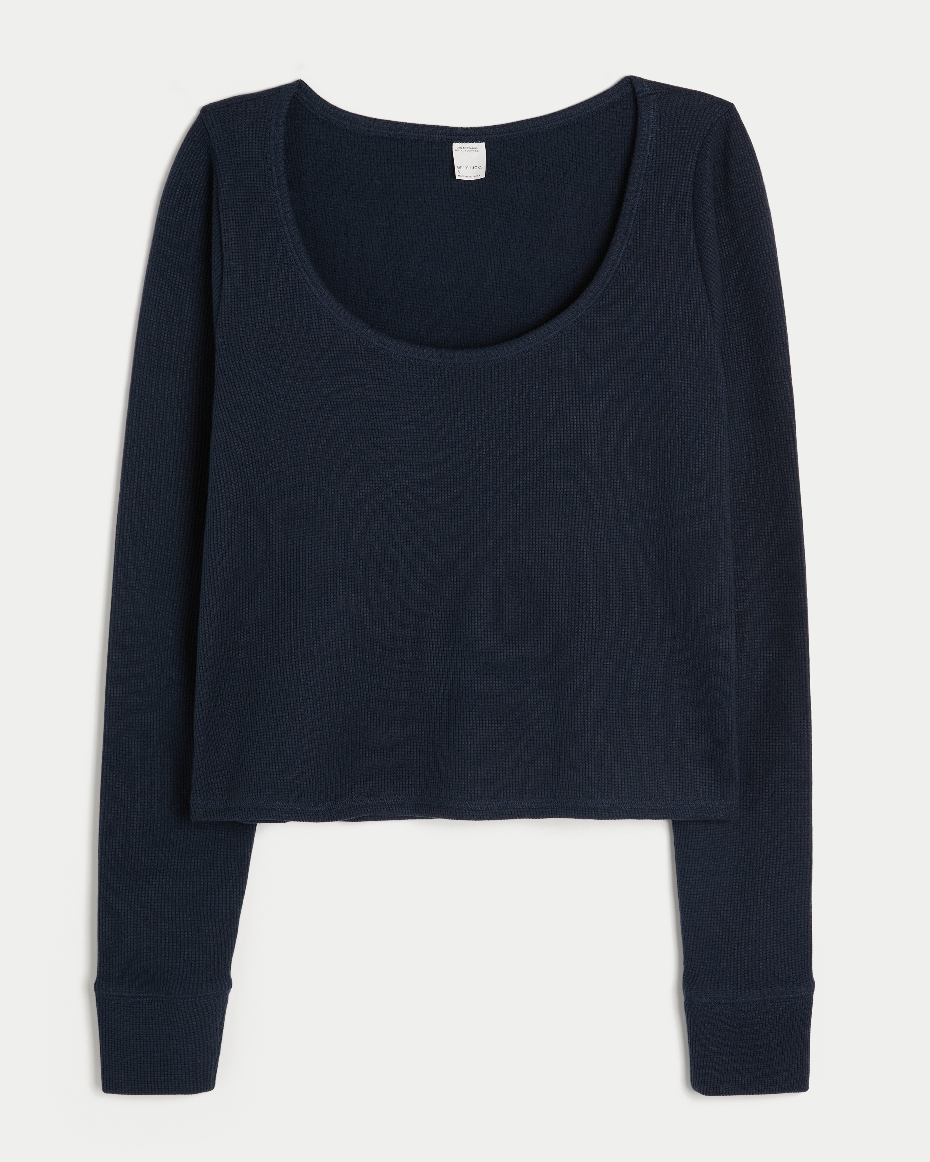 Gilly Hicks Cozy Waffle Long Sleeve Scoop Top