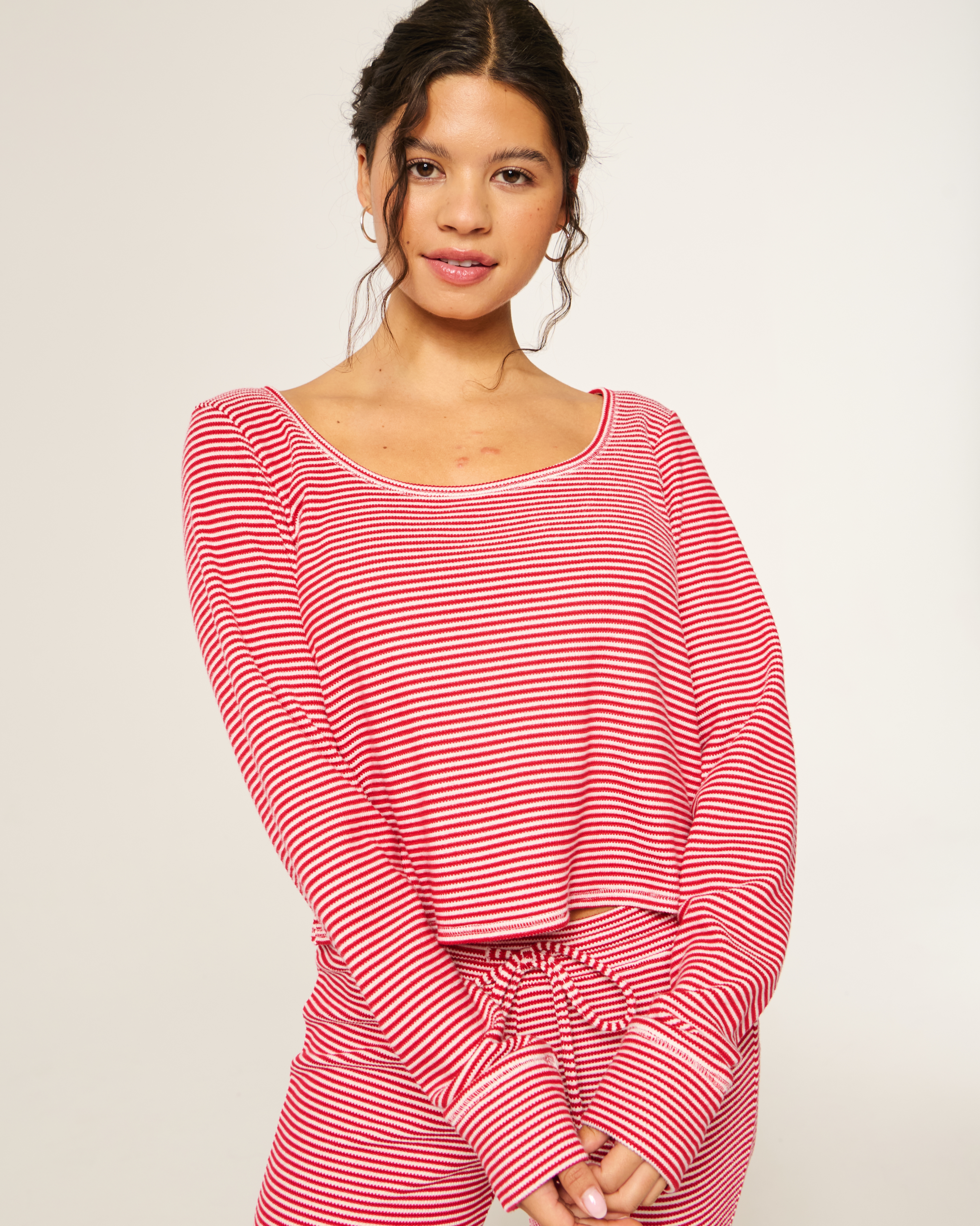 Gilly Hicks Always Cozy Waffle Long-sleeve Scoop Top