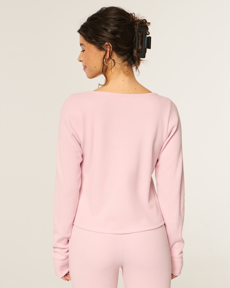 Gilly Hicks Always Cozy Waffle Long-Sleeve Scoop Top