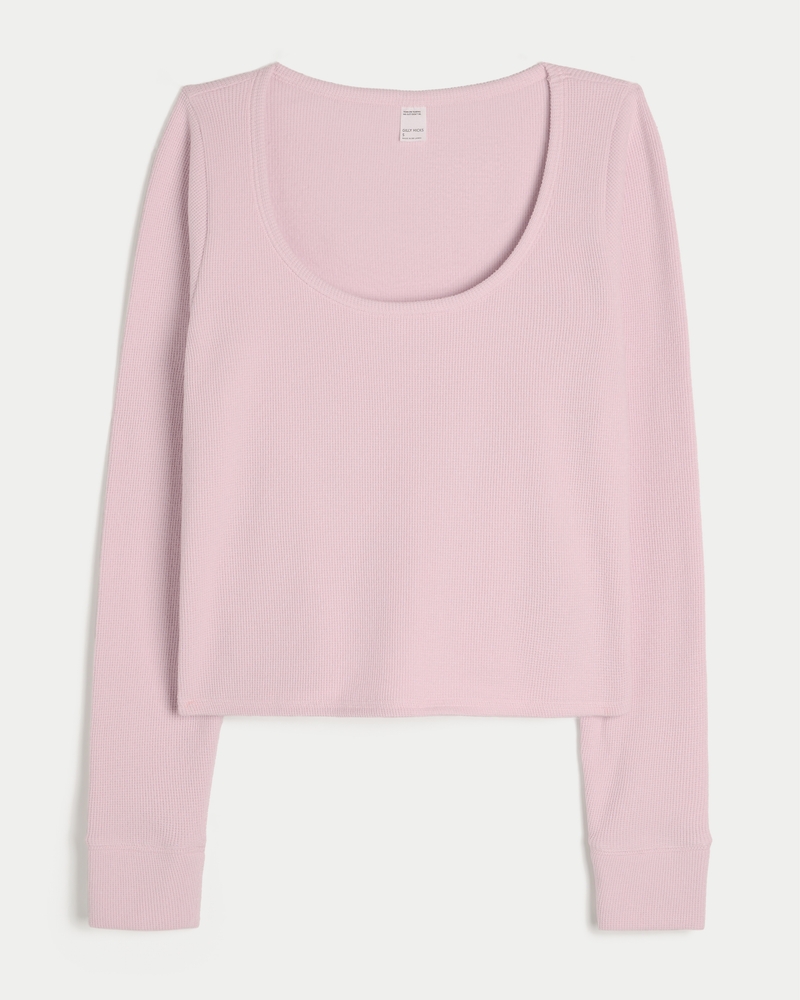 Gilly Hicks Always Cozy Waffle Long-Sleeve Scoop Top