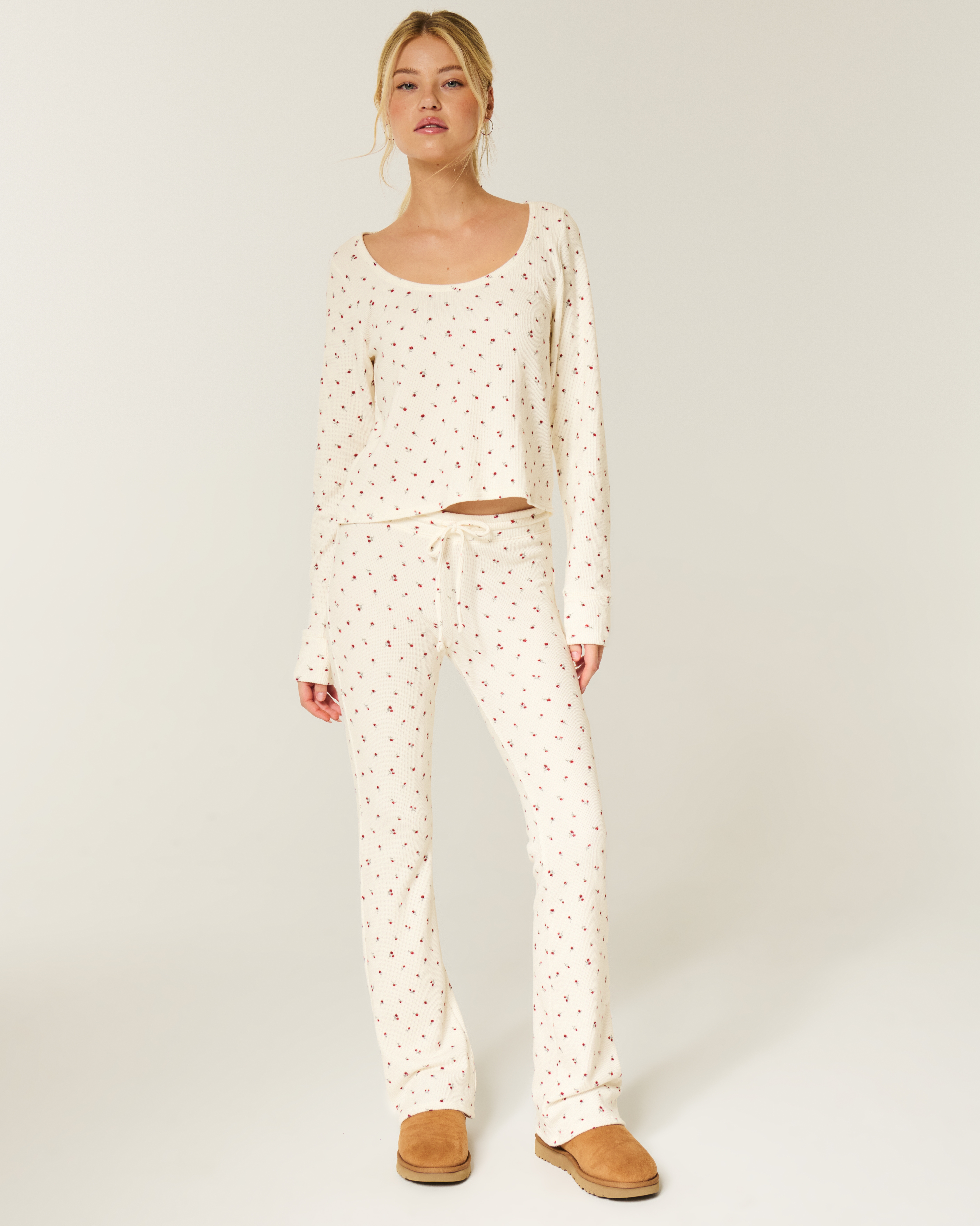 Gilly Hicks Always Cozy Waffle Bootcut Pants