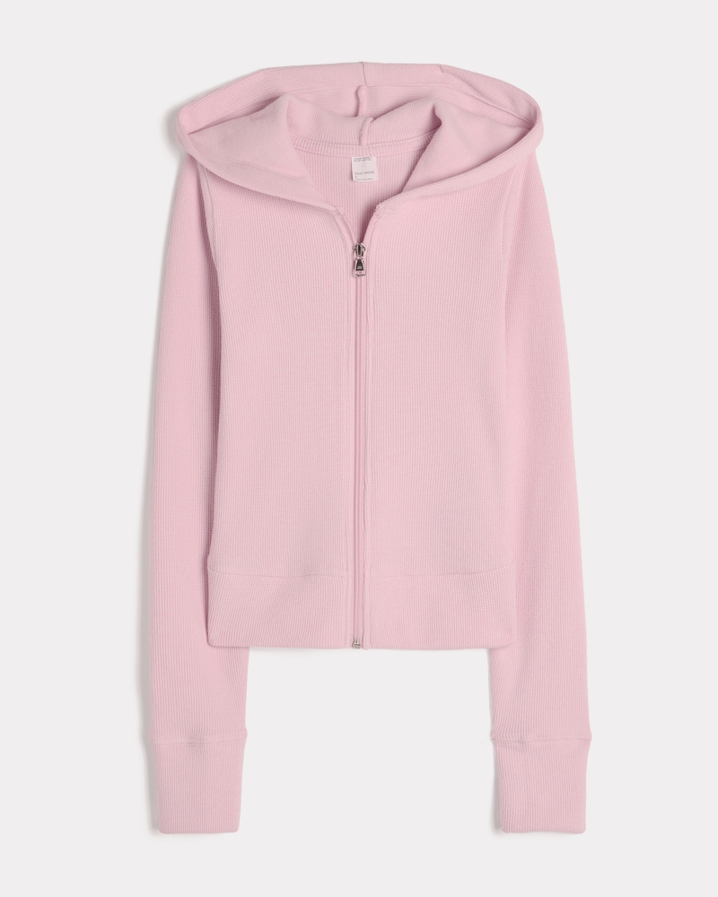 Gilly Hicks Waffle Zip-Up Hoodie