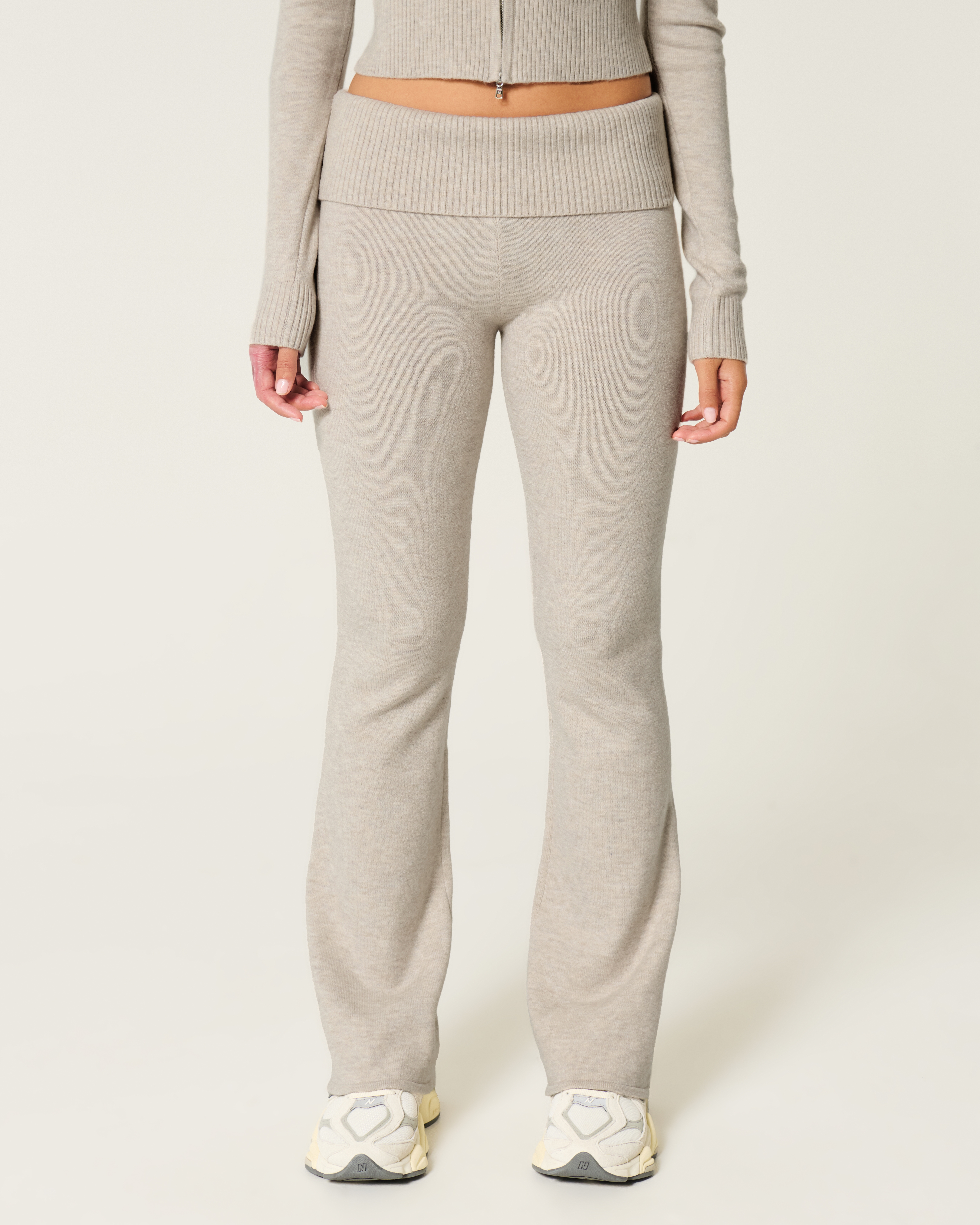 Gilly Hicks Cozy Sweater-Knit Foldover Waist Boot Pants